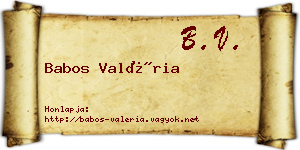 Babos Valéria névjegykártya